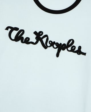 The Kooples WOMEN BABY BLUE light blue ribbon embroidery t-shirt