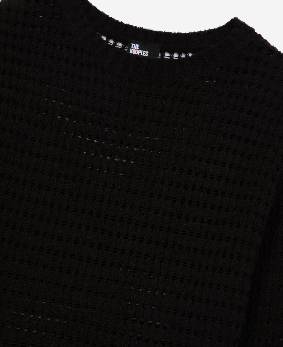 The Kooples FEMME BLACK pull ajouré mélangé noir