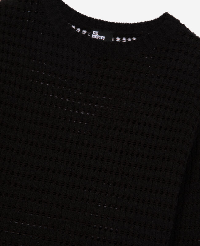 The Kooples FEMME BLACK pull ajouré mélangé noir