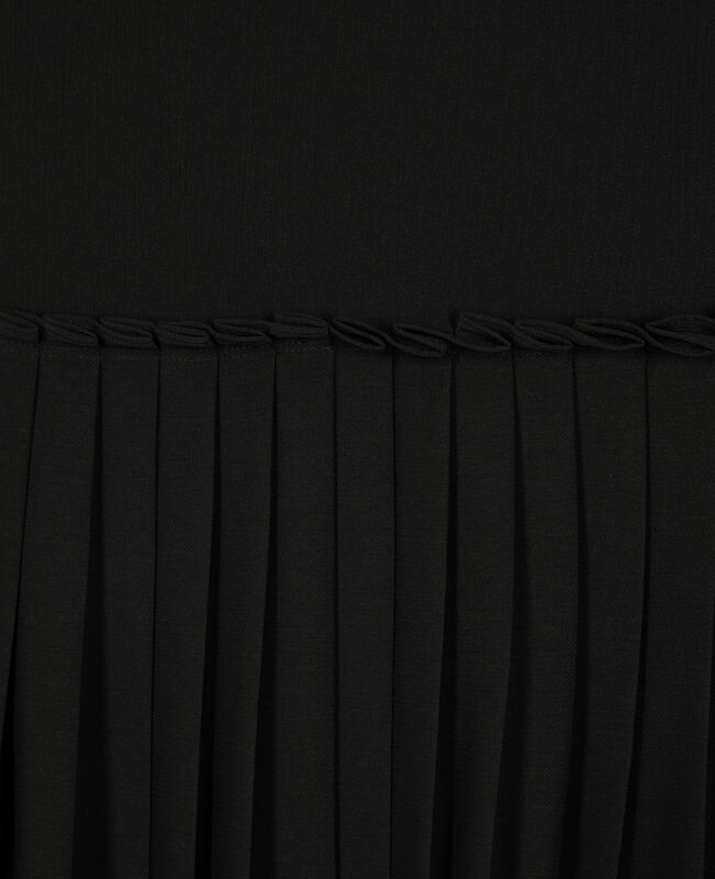 The Kooples FEMME BLACK jupe midi plissée noire