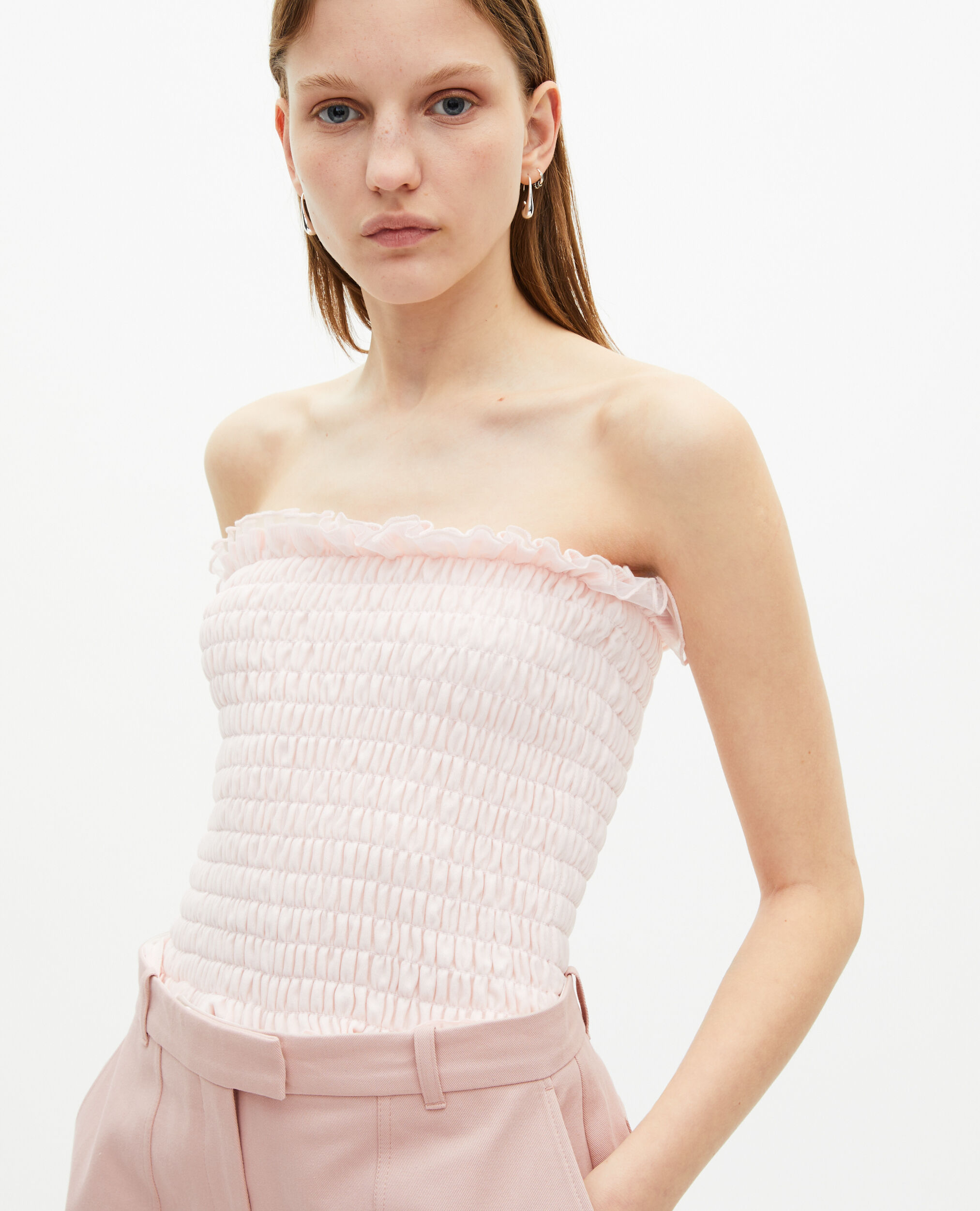 Top bustier smoké rose, LILA, hi-res image number null
