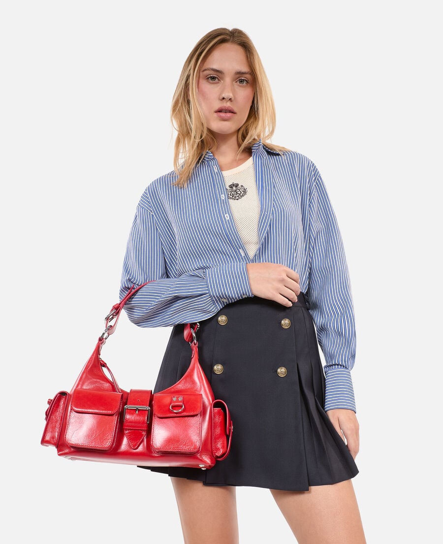 The Kooples MUJER RED bolso amelia piel de tratamiento vintage rojo