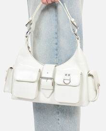 The Kooples FEMME WHITE sac amelia en cuir craquelé blanc