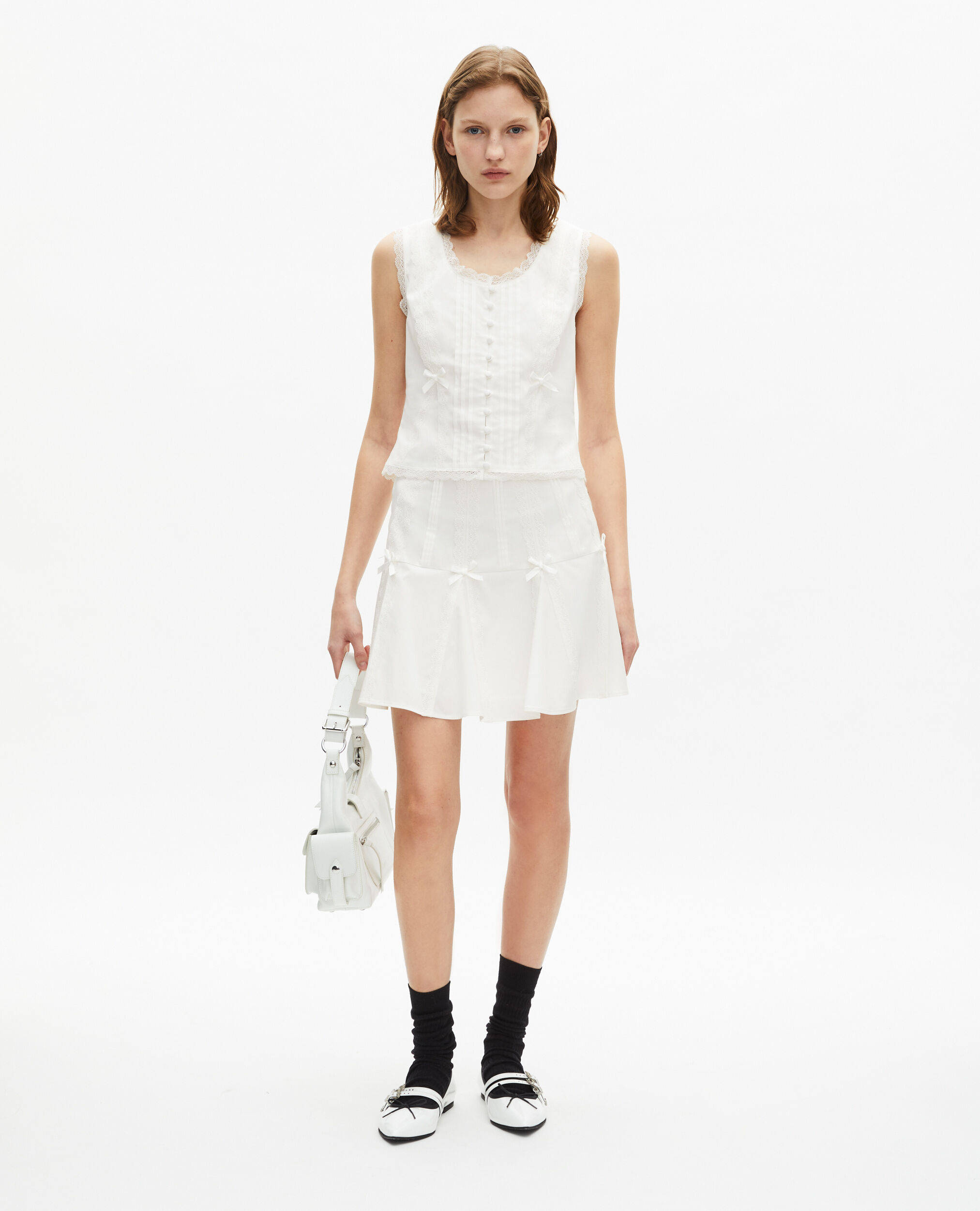 Top avec dentelle écru, ECRU, hi-res image number null