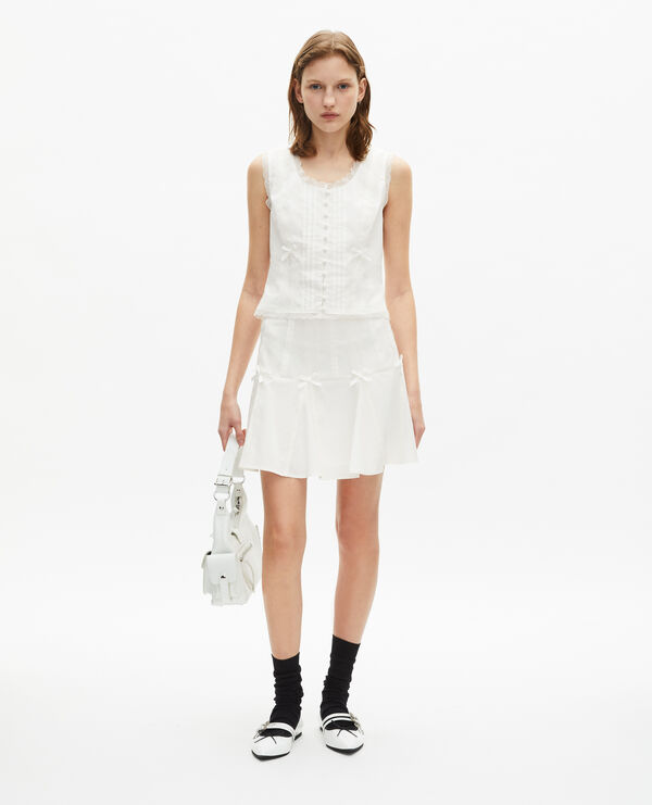The Kooples FEMME ECRU top avec dentelle écru