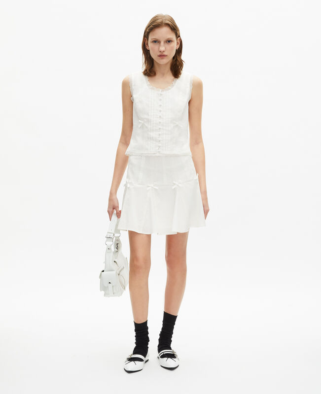 The Kooples FEMME ECRU top avec dentelle écru