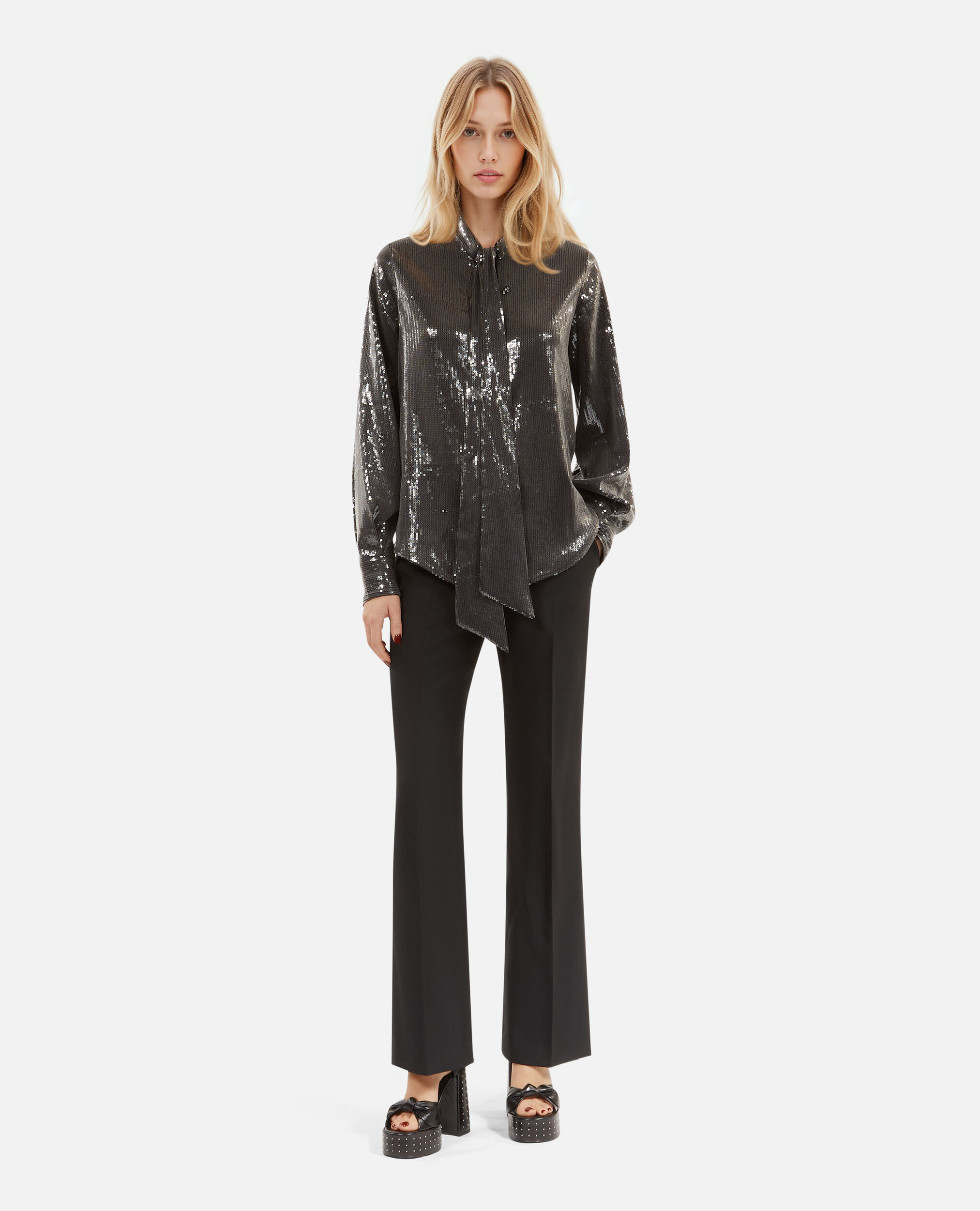 Chemise à sequins grise, GREY, hi-res image number null