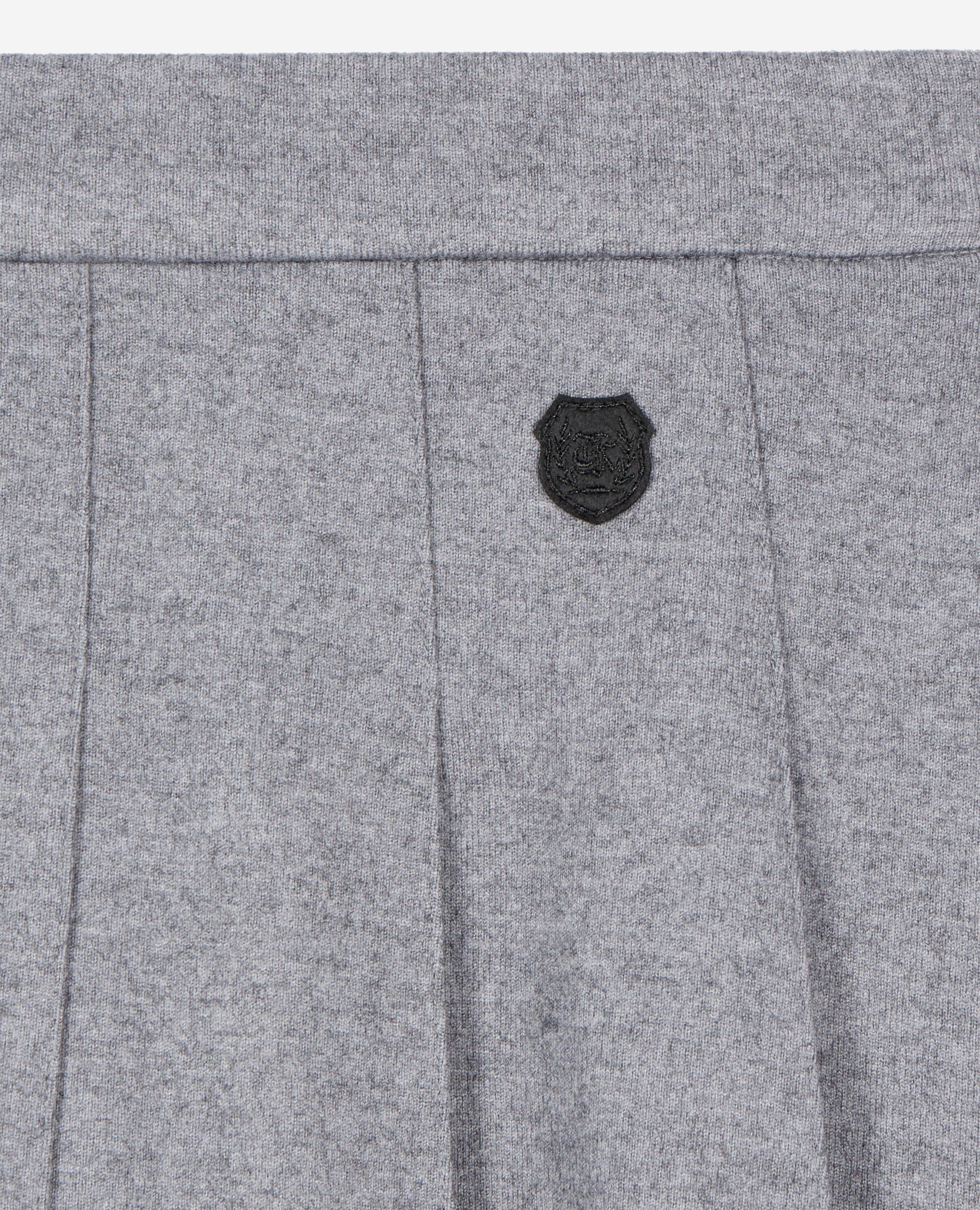 Jupe courte plissée grise, GREY MELANGE, hi-res image number null