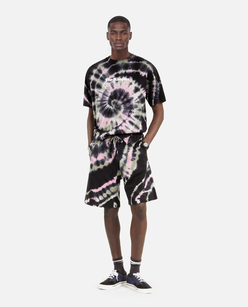 The Kooples HOMBRE ECRU GREEN pantalones cortos negros con estampado tie-dye