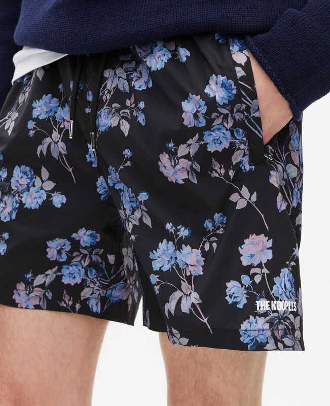 The Kooples HOMME BLACK BLUE maillot de bain imprimé fleuri noir