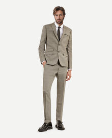 The Kooples HOMME BEIGE MELANGE veste de costume en laine prince de galles beige