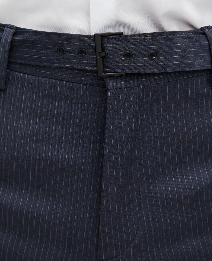 The Kooples HOMME BLUE pantalon de costume à rayures bleu