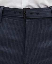 The Kooples HOMME BLUE pantalon de costume à rayures bleu