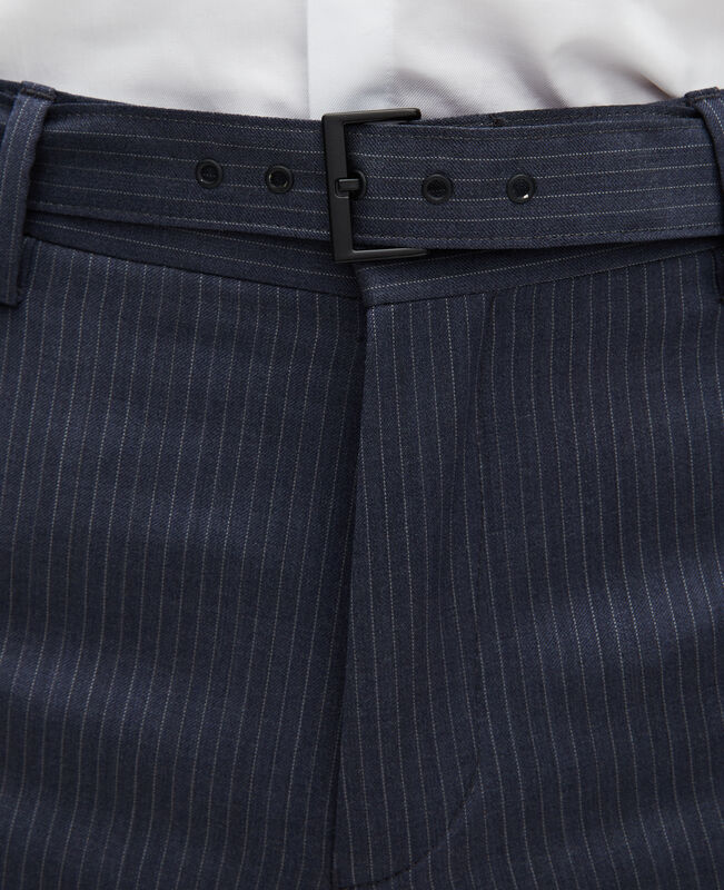 The Kooples HOMME BLUE pantalon de costume à rayures bleu