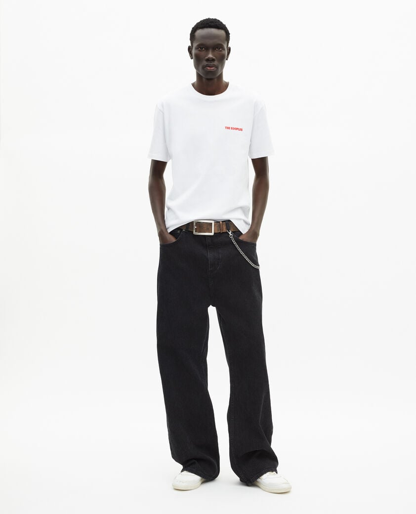 The Kooples HOMME WHITE t-shirt avec sérigraphie logo blanc