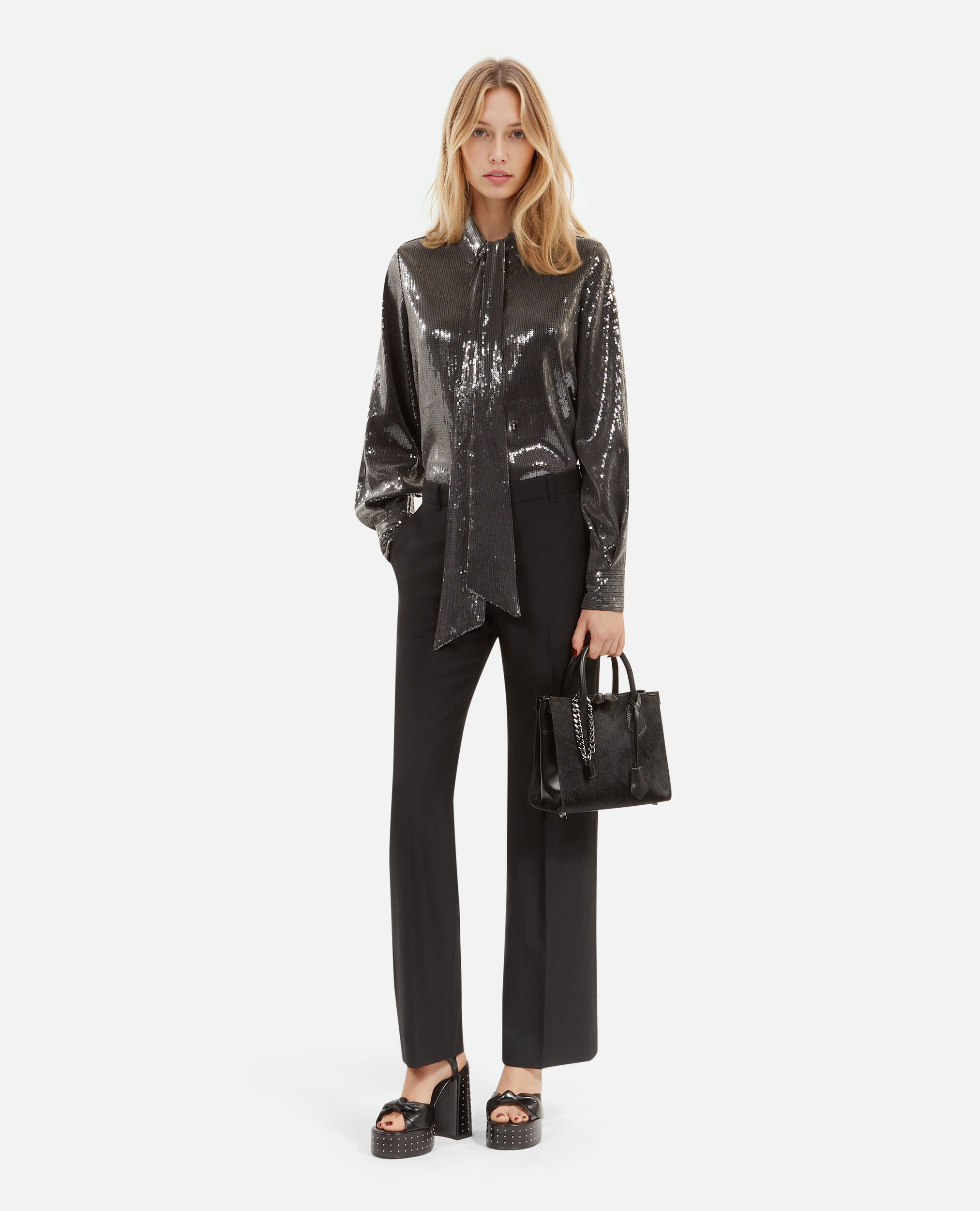 Chemise à sequins grise, GREY, hi-res image number null