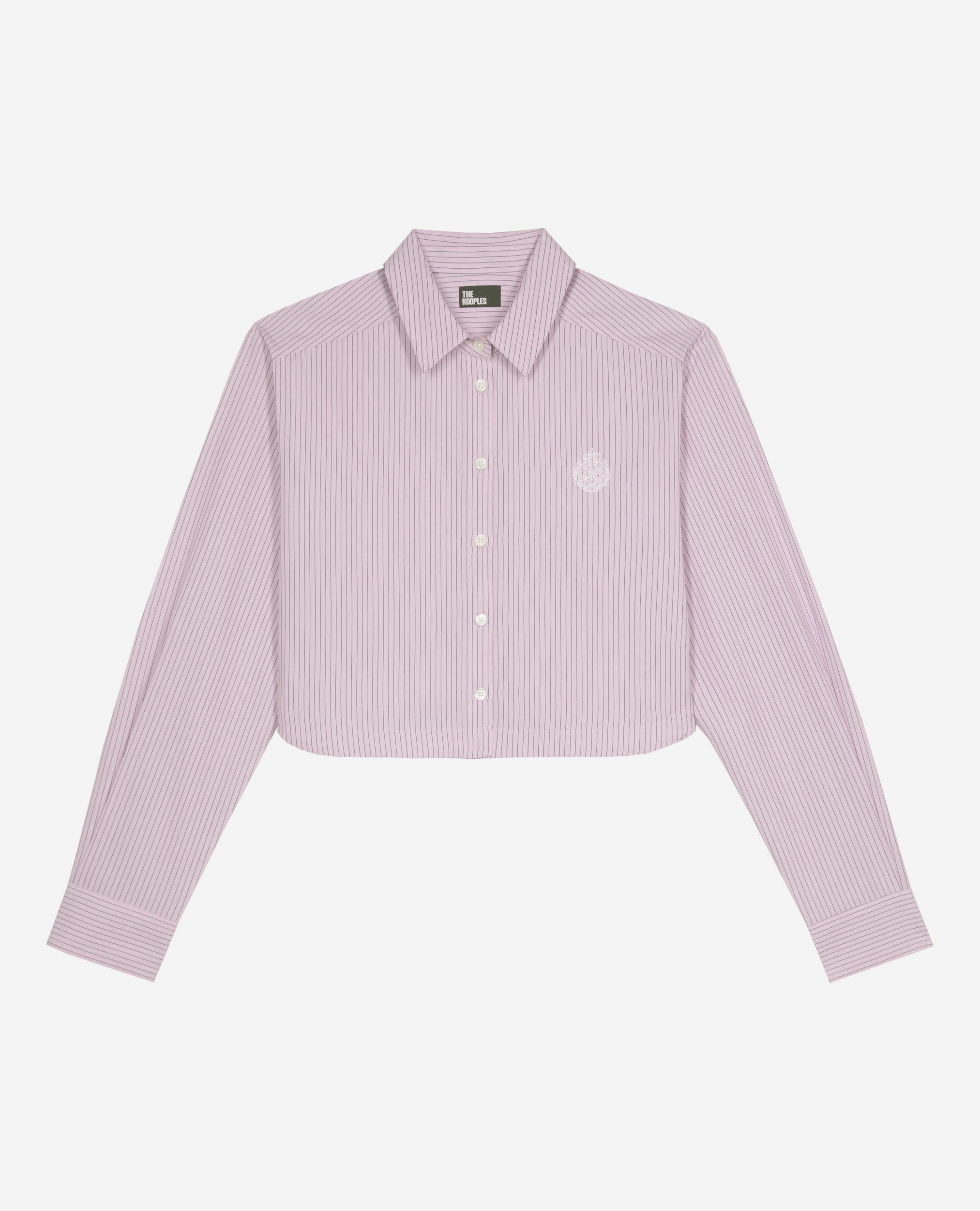 Chemise à rayures en popeline rose, PINK BLACK, hi-res image number null