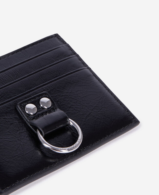 The Kooples FEMME BLACK porte cartes amelia en cuir noir