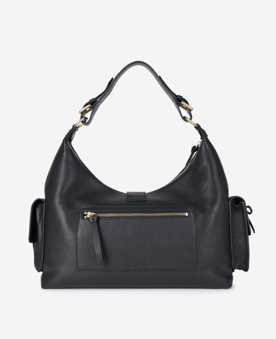 The Kooples FEMME BLACK sac amelia xl en cuir noir