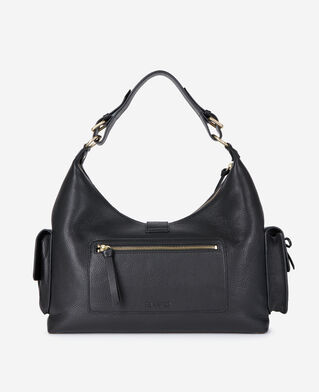 The Kooples FEMME BLACK sac amelia xl en cuir noir