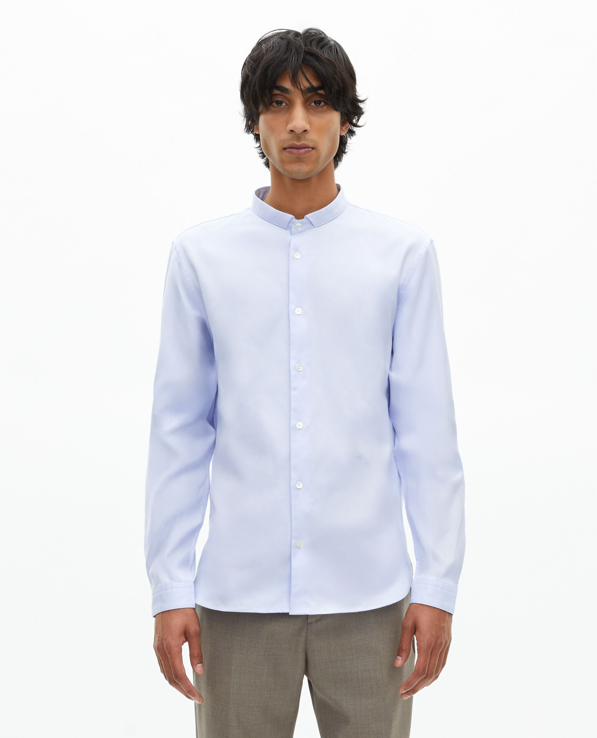 Chemise formelle col officier bleu ciel, BLUE, hi-res image number null