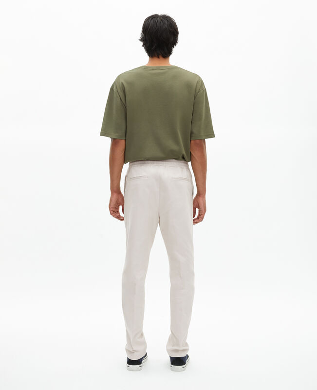 The Kooples HOMME LIGHT GREY pantalon droit en coton gris pâle