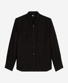 The Kooples HOMME BLACK chemise en mix lin noire