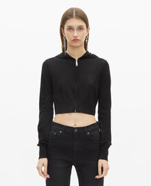 The Kooples FEMME BLACK cardigan à capuche en laine noir