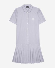 The Kooples FEMME BLUE WHITE robe courte col chemise à rayures bleue
