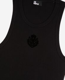 The Kooples FEMME BLACK robe longue avec blason sans manches noire