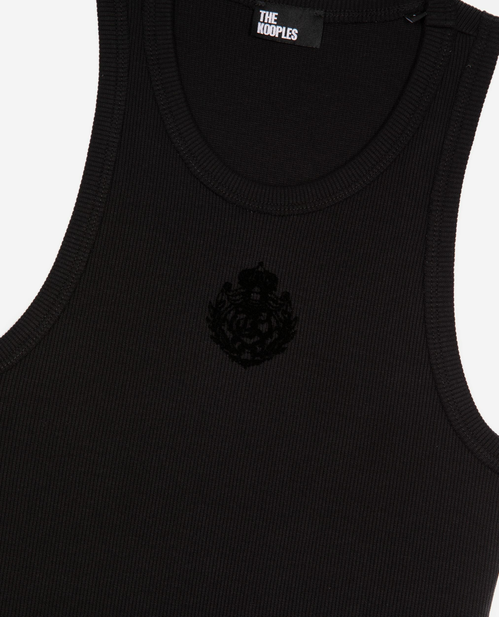 Robe longue avec blason sans manches noire, BLACK, hi-res image number null