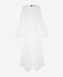 The Kooples FEMME ECRU robe longue plissée avec plumetis écrue