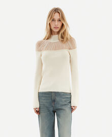 The Kooples FEMME ECRU pull avec fronces écru