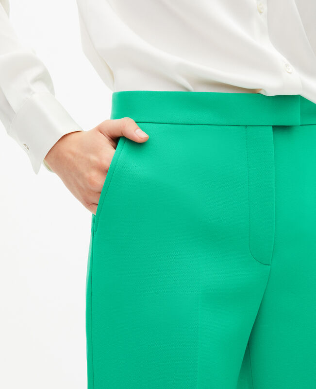 The Kooples FEMME GREEN pantalon tailleur vert en crêpe