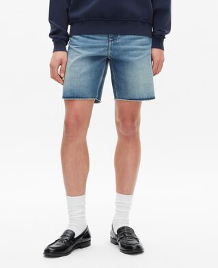 The Kooples MEN BABY BLUE blue denim bermuda shorts