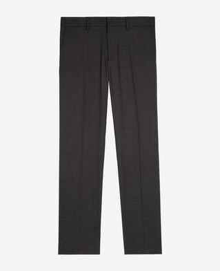 The Kooples MEN BLACK GREY black micro check wool blend suit pants