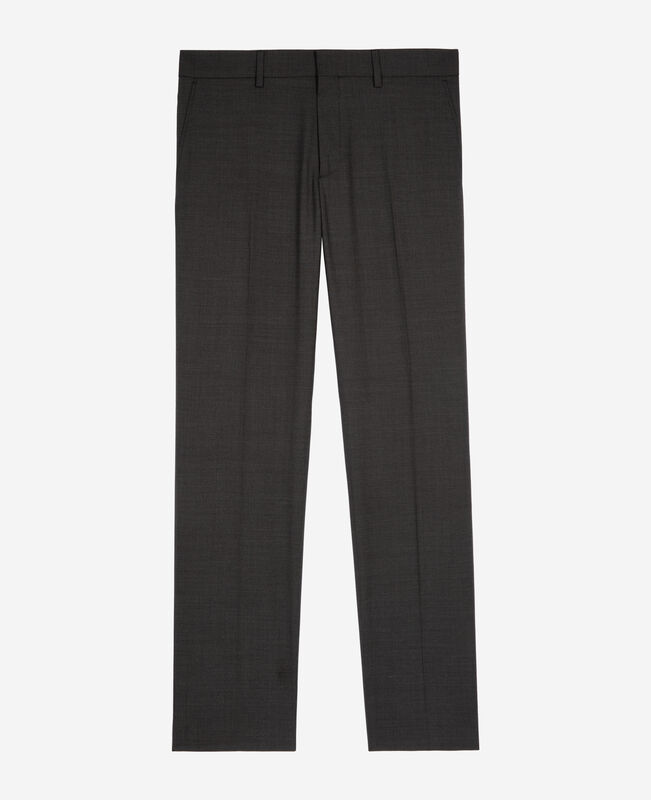 The Kooples HOMME BLACK GREY pantalon de costume en laine mélangée micro carreaux noir