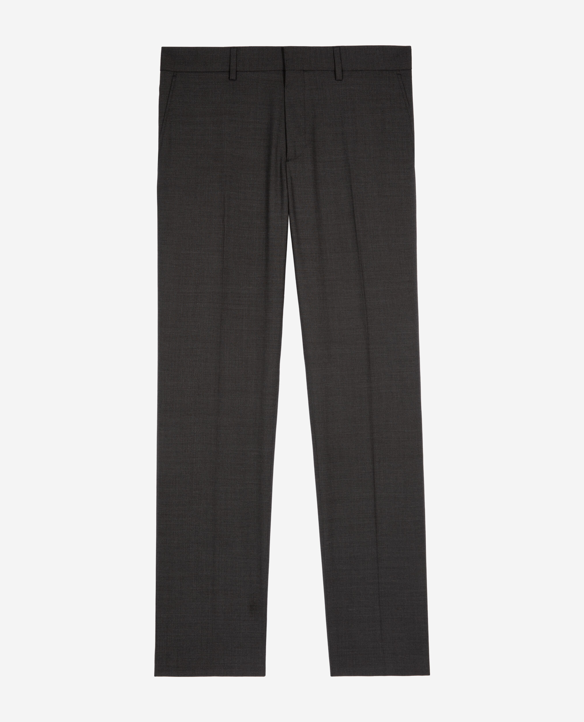 Pantalon de costume en laine mélangée micro carreaux noir, BLACK GREY, hi-res image number null