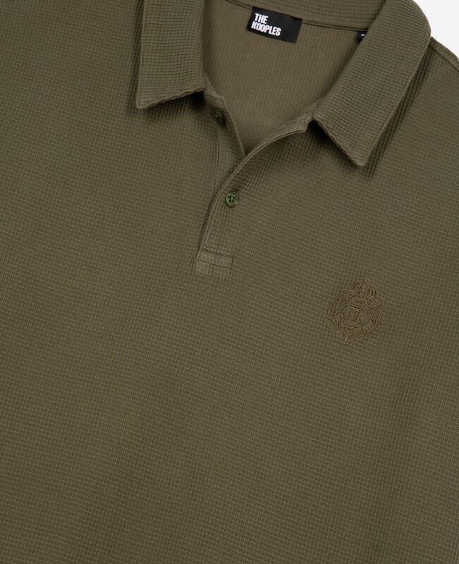The Kooples HOMME KAKI polo en nid d'abeille avec blason kaki