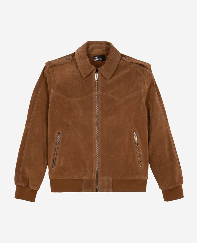 The Kooples HOMME CAMEL blouson en suède camel