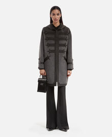 The Kooples FEMME PETROL GREY caban long à capuche en laine gris