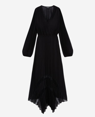 The Kooples WOMEN BLACK long black pleated dress