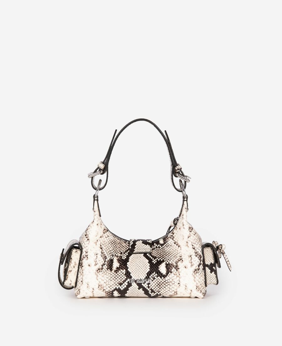The Kooples DAMEN BLACK WHITE kleine amelia-tasche aus leder mit python-effekt
