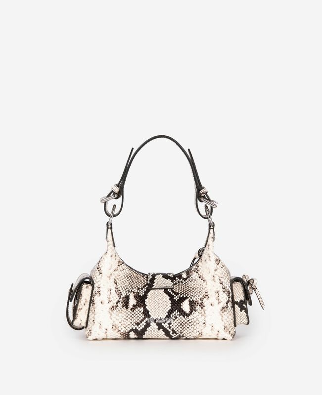 The Kooples FEMME BLACK WHITE sac amelia small en cuir effet python