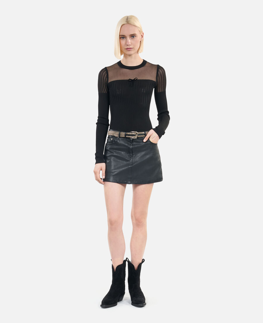 The Kooples FEMME BLACK bottes western en cuir suède noir