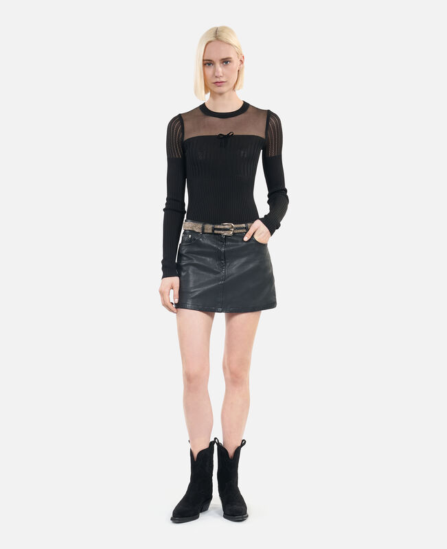 The Kooples FEMME BLACK bottes western en cuir suède noir