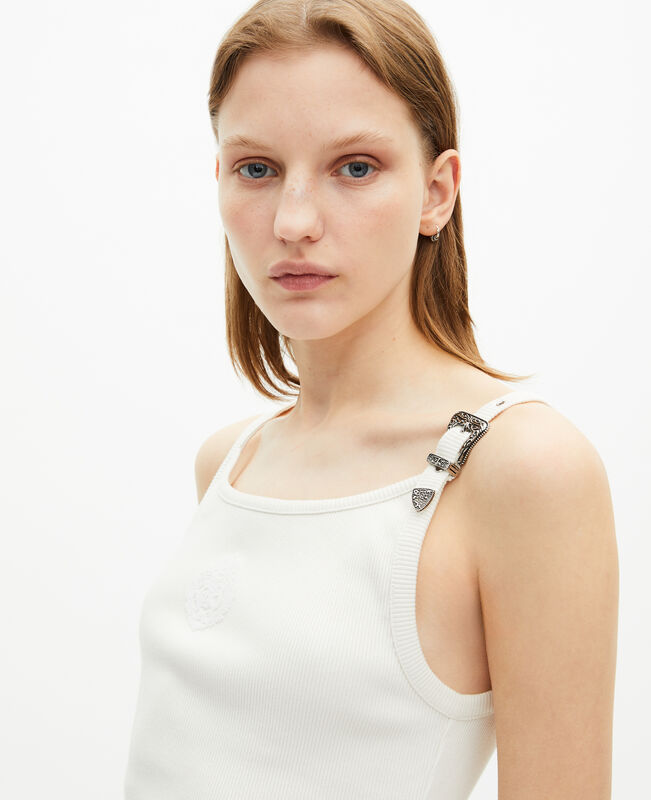 The Kooples FEMME ECRU débardeur côtelé écru