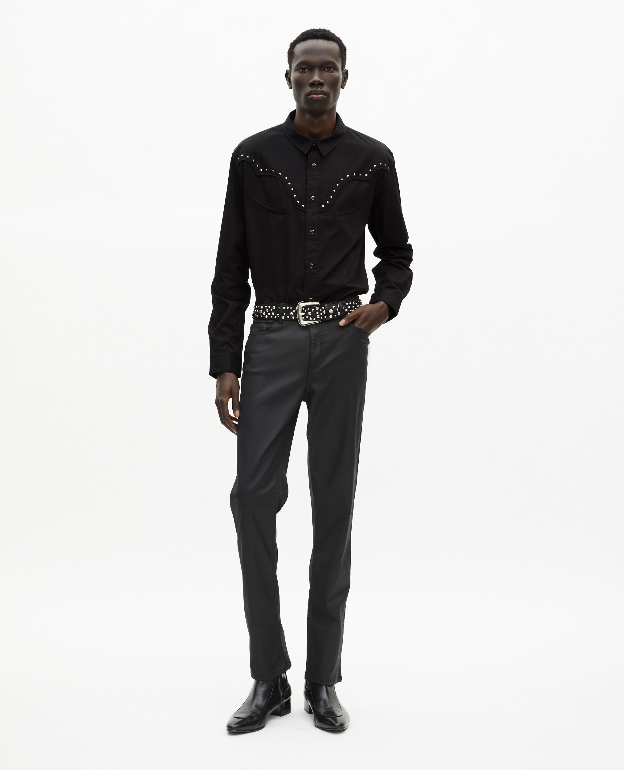 Chemise style western noire, BLACK, hi-res image number null