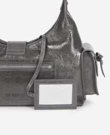 The Kooples FEMME GREY sac amelia en cuir craquelé gris