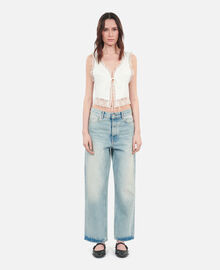 The Kooples FEMME ECRU top sans manches avec dentelle écru